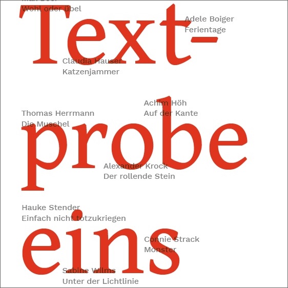 TEXTPROBE EINS Geschichten, Gedichte und Romane made in Kassel